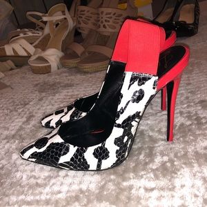 Lust for life snakeskin and coral stilettos